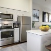 kitchen with stainless steel appliances and island